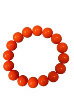 Plastik armbånd - med perler, Karmen - orange